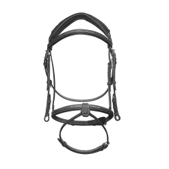 CWD Anatomisch Hoofdstel | Fancy Stiksel -Equestrian Supply Store CWD BR09FHSP anatomic french noseband bridle with fancy stitching black2