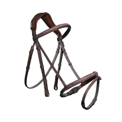 CWD Anatomisch Hoofdstel | Fancy Stiksel -Equestrian Supply Store CWD BR09FHSP anatomic french noseband bridle with fancy stitching brown
