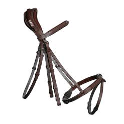 CWD Anatomisch Hoofdstel | Fancy Stiksel -Equestrian Supply Store CWD BR09FHSP anatomic french noseband bridle with fancy stitching brown3