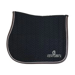 Kentucky Zadeldek | Leer | Fishbone | VZ -Equestrian Supply Store GL42576zwart
