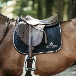 Kentucky Zadeldek | Leer | Fishbone | VZ -Equestrian Supply Store GL42576zwart2