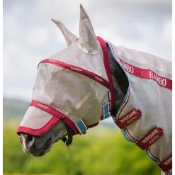 Rambo Vliegenmasker Plus -Equestrian Supply Store HFHWDMAF15OatmealCherry
