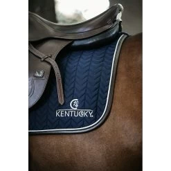 Kentucky Zadeldek | Leer | Fishbone | VZ -Equestrian Supply Store Kentucky Onderlegger Fishbone Leather Marine 2
