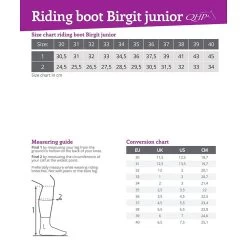 QHP Rijlaars Birgit Junior -Equestrian Supply Store Maattabel Rijlaars Birgit