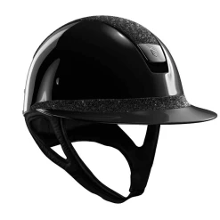 Samshield Miss Shield Glossy Metallic Zwart / Top Crystal Fabric Swarovski Zwart / Frontal Band Crystal Fabric Swarovski Zwart / Trim Matt Zwart / Blazon Chrome Zwart