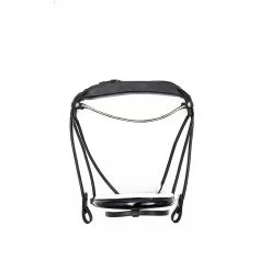 Finesse Trenshoofdstel Cassidy | Rondgenaaid | Zilveren Gespen -Equestrian Supply Store Single20Black White Lacquer Silver1