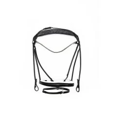 Finesse Trenshoofdstel Cassidy | Rondgenaaid | Zilveren Gespen -Equestrian Supply Store Single20Black white Silver