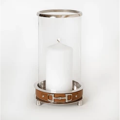 Adamsbro Kaarsenhouder Snaffle Bit Hurricane | Leder & Zilver | M