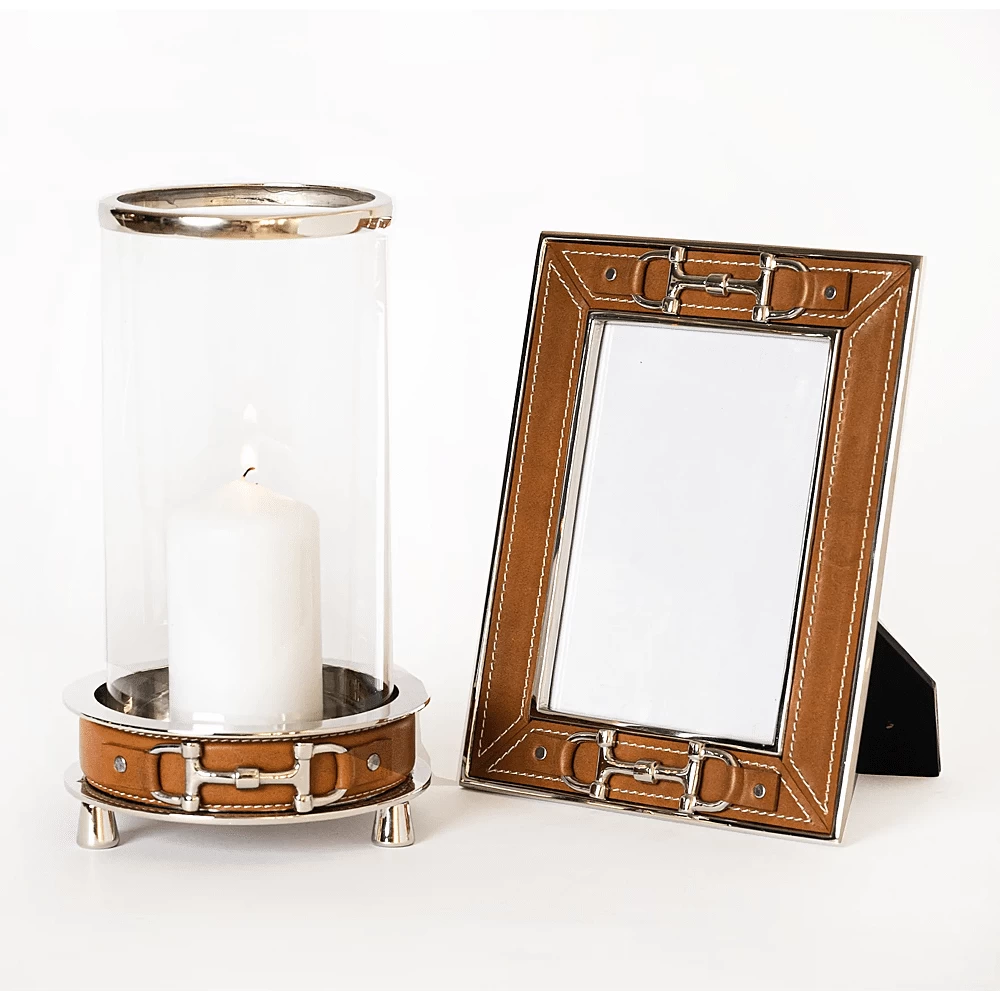 Adamsbro Kaarsenhouder Snaffle Bit Hurricane | Leder & Zilver | S 4 Adamsbro Kaarsenhouder Snaffle Bit Hurricane | Leder & Zilver | S - Image 2