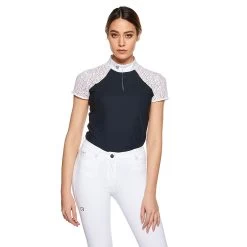 EGO7 Wedstrijdshirt Florentine | Korte Mouw | Dames -Equestrian Supply Store TFLMC navyblue front 0200