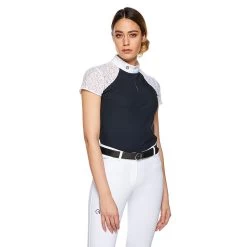 EGO7 Wedstrijdshirt Florentine | Korte Mouw | Dames -Equestrian Supply Store TFLMC navyblue side 0200