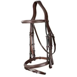 Dy'on Stang- En Trenshoofdstel Gecombineerde Neusriem | US Collectie -Equestrian Supply Store bride muserolle combinee brun full us collection 1