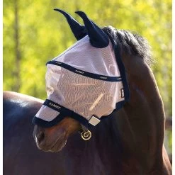 Rambo Vliegenmasker Plus -Equestrian Supply Store horseware flymask plus DMAF15 MBWM 600x620 oatmeal navy