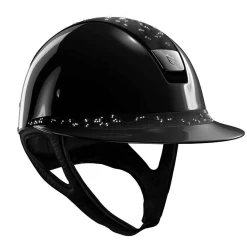 Samshield Miss Shield Glossy Zwart / Top Crystal Leaf Zwart / Frontalband Crystal Leaf Zwart / Trim Mat Zwart / Blazon Chrome Zwart